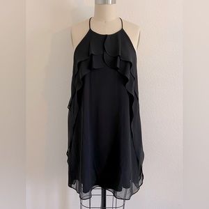 Black BCBG MaxAzria ruffled mini dress, size S